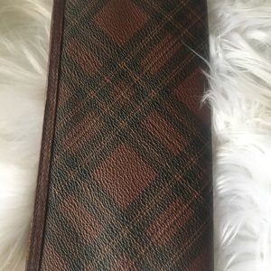 100%Authentic Polo Ralph Lauren Wallet Plaid Brown